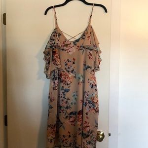 Pale pink floral dress